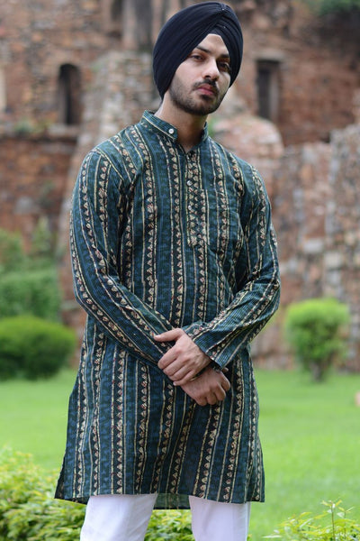 Jaipur 100% Cotton Multicolored Long Kurta Pajama