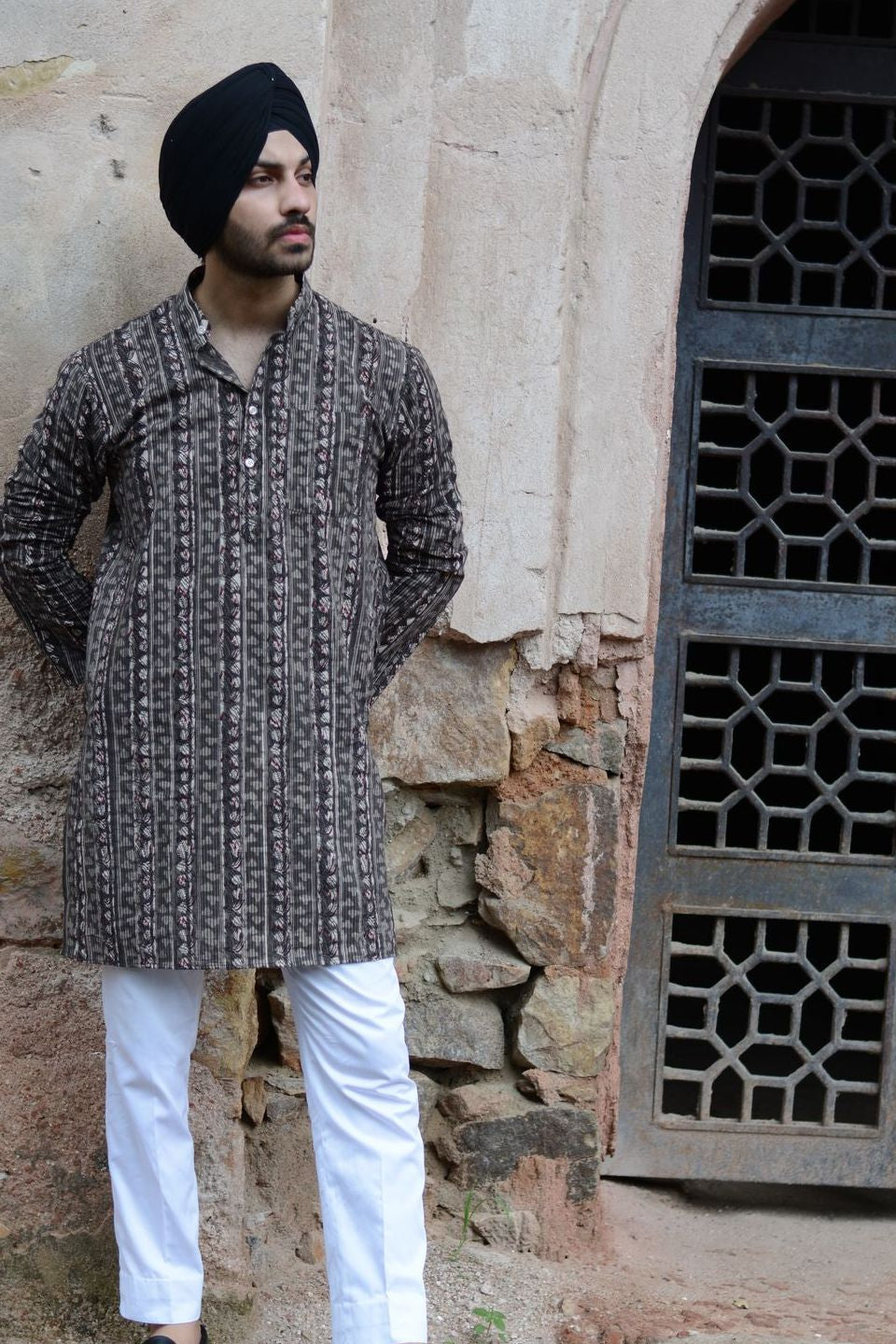 Jaipur 100% Cotton Black Long Kurta Pajama
