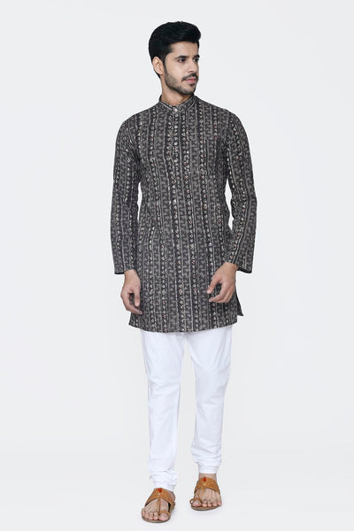 Jaipur 100% Cotton Black Long Kurta Pajama