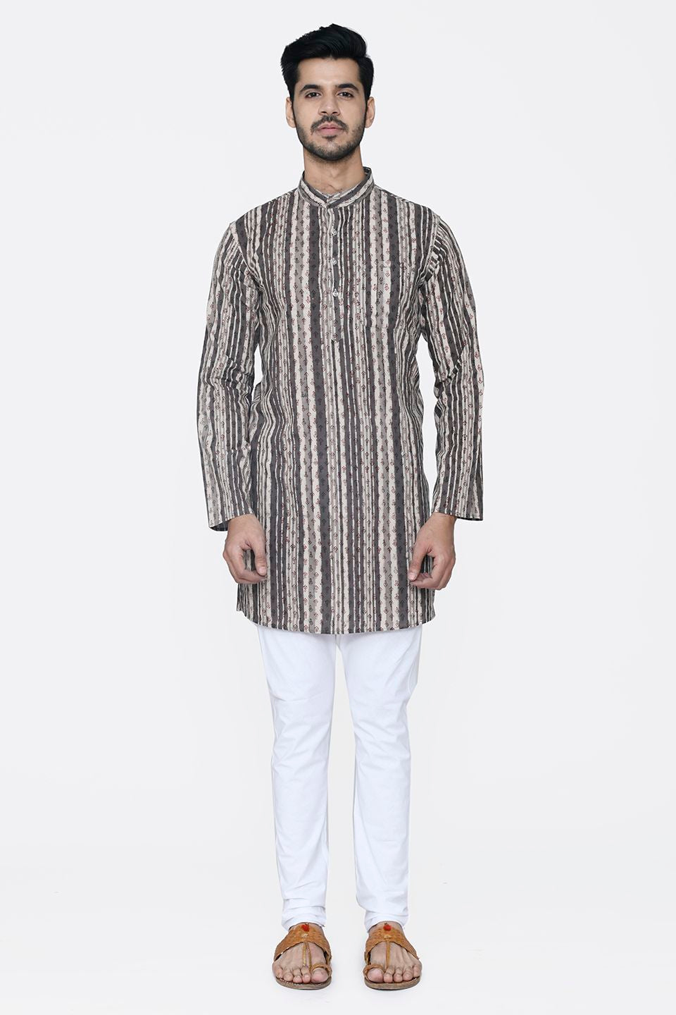 Jaipur 100% Cotton Brown Long Kurta Pajama