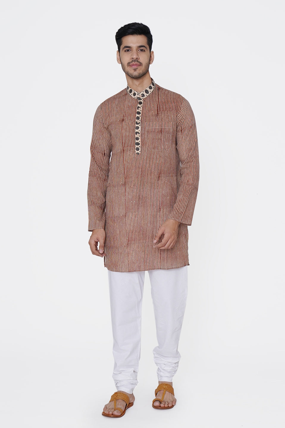 Jaipur 100% Cotton Light Red Long Kurta Pajama