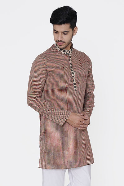 Jaipur 100% Cotton Light Red Long Kurta Pajama
