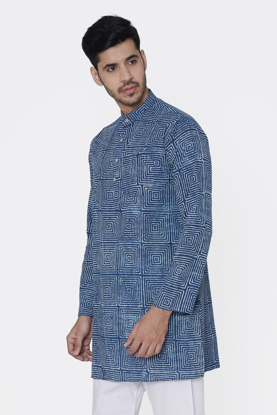 Jaipur 100% Cotton Blue Long Kurta Pajama