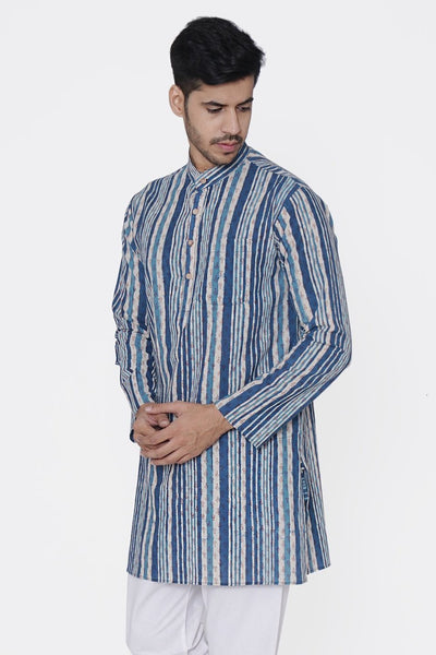 Jaipur 100% Cotton Blue Long Kurta Pajama