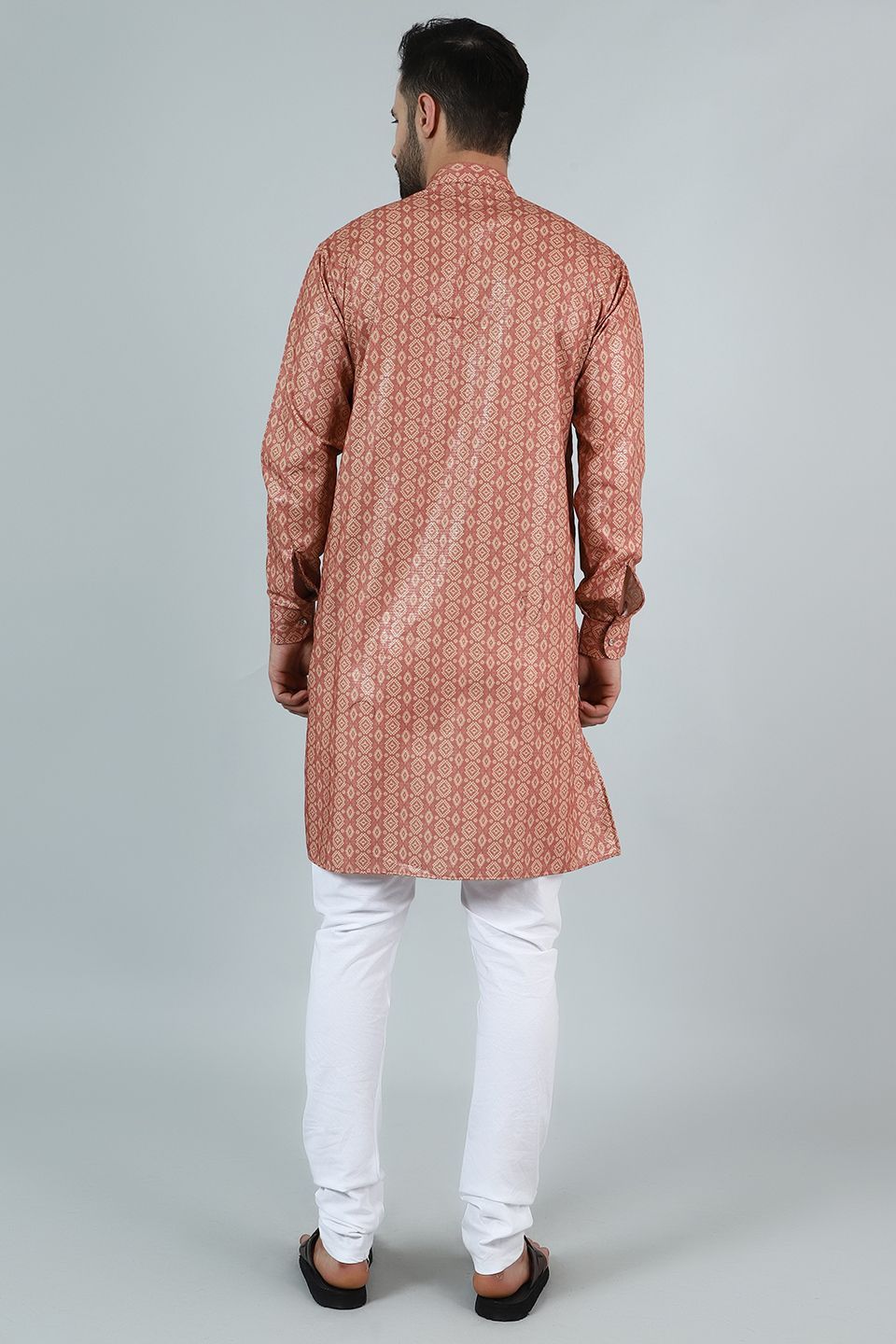 Digital Print Cotton Silk Pink Kurta Payjama