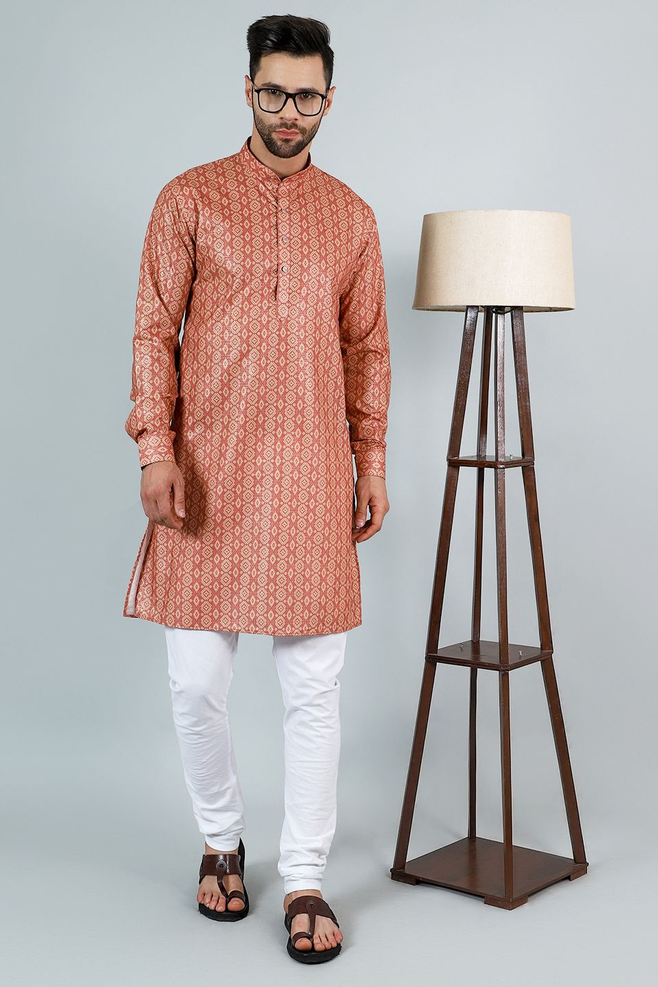 Digital Print Cotton Silk Pink Kurta Payjama