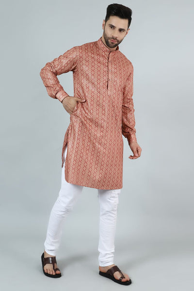 Digital Print Cotton Silk Pink Kurta Payjama