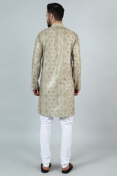 Digital Print Cotton Silk Green Kurta Payjama