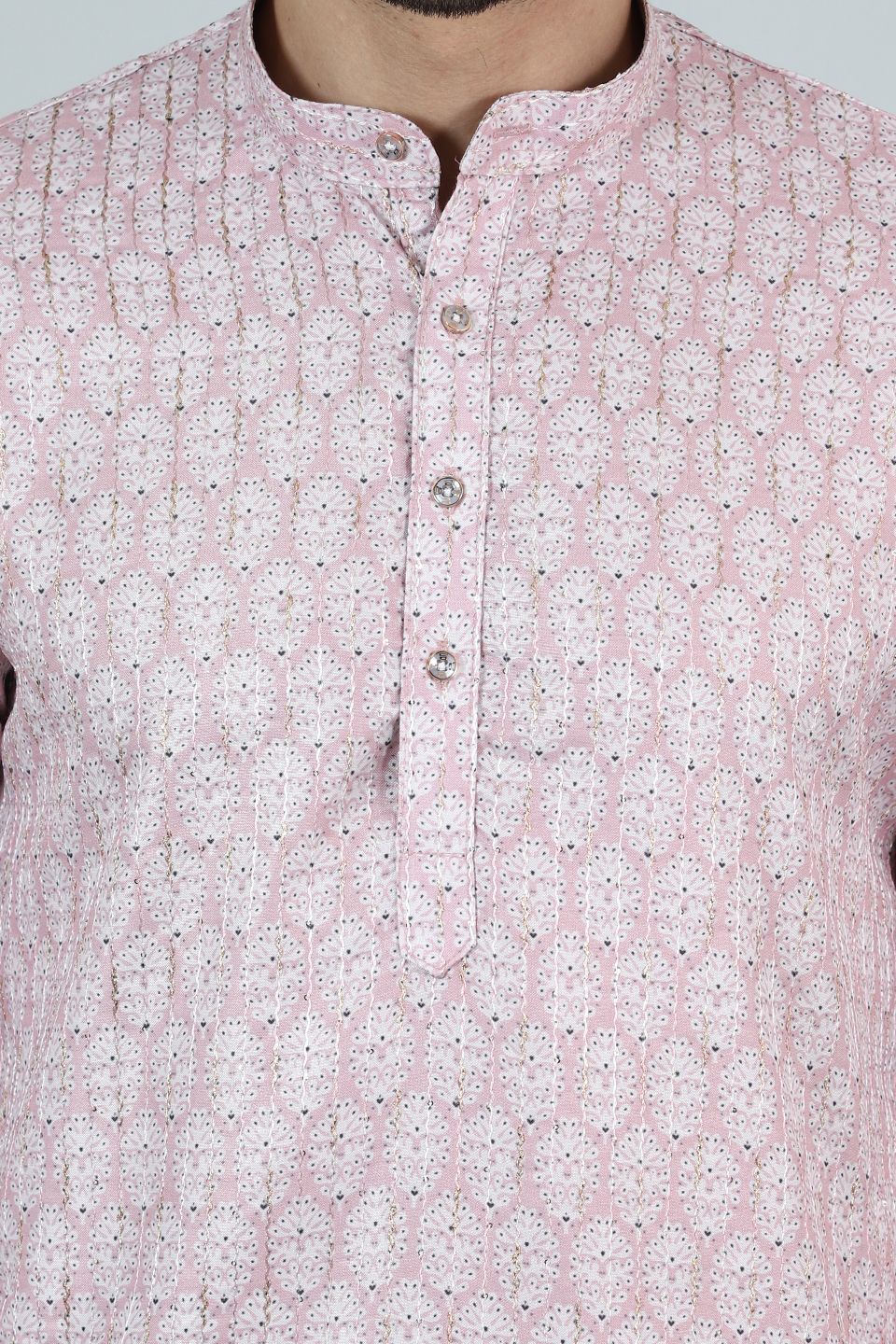 Digital Print Cotton Silk Pink Kurta Payjama