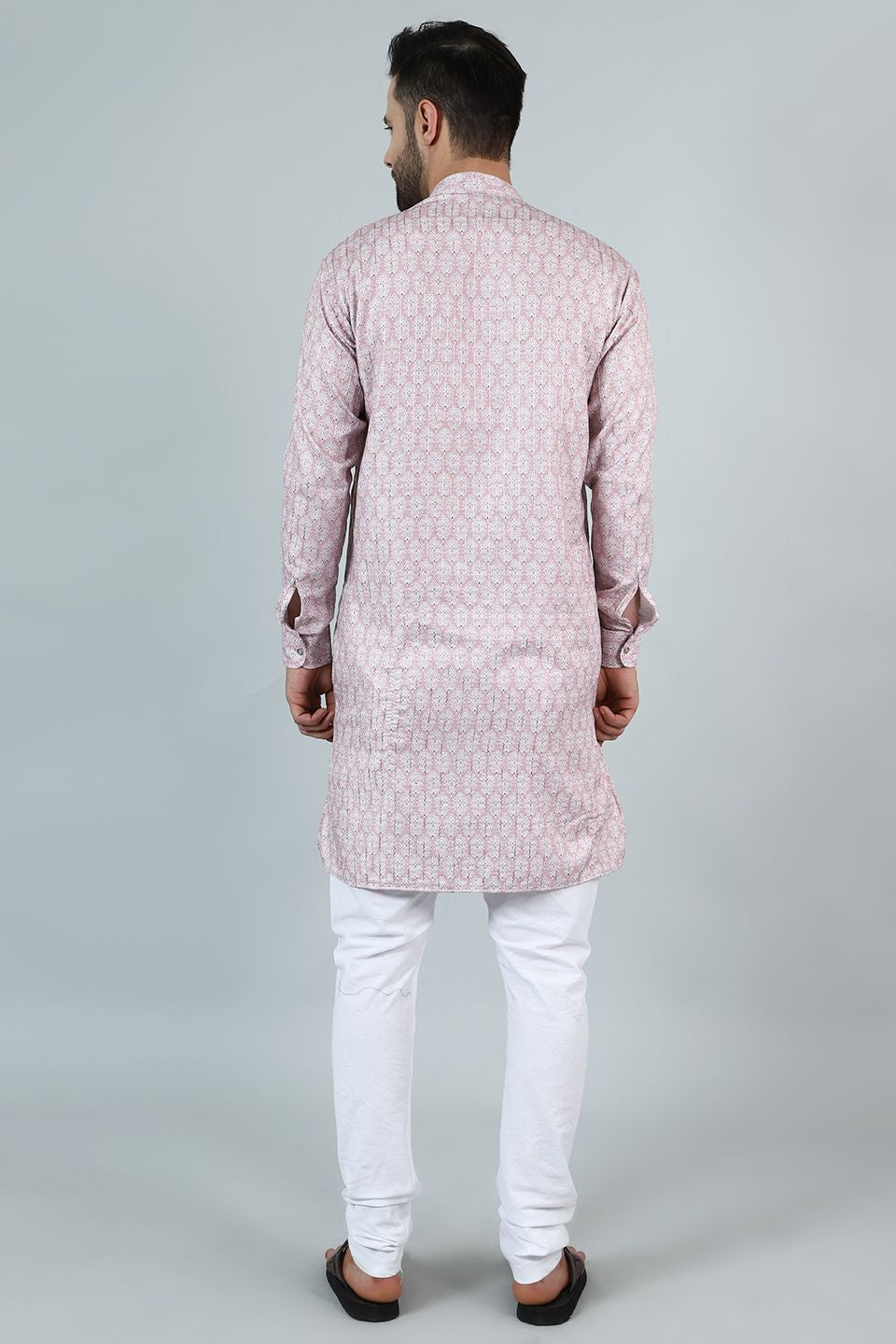 Digital Print Cotton Silk Pink Kurta Payjama
