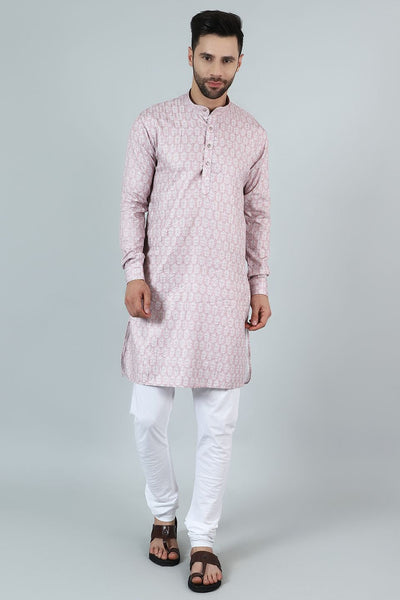 Digital Print Cotton Silk Pink Kurta Payjama