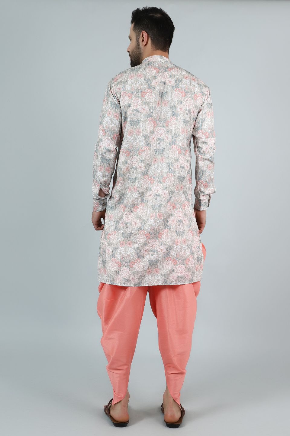 Digital Print Cotton Silk Pink Kurta Payjama
