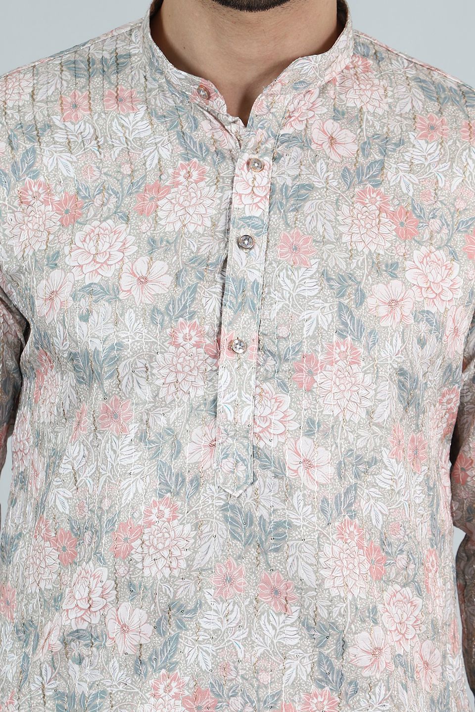 Digital Print Cotton Silk Pink Kurta Payjama