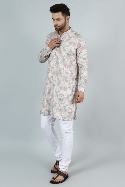 Digital Print Cotton Silk Pink Kurta Payjama