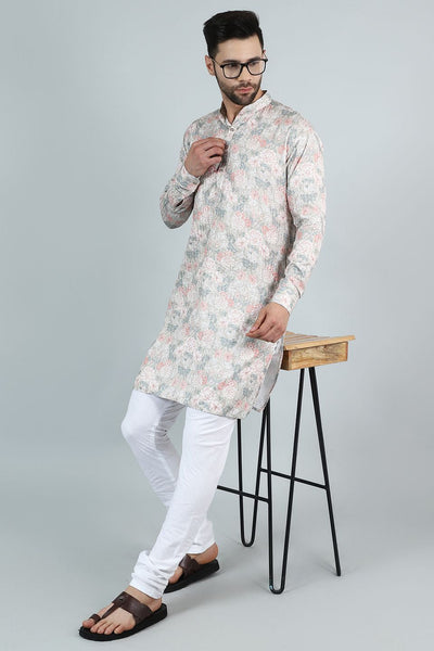 Digital Print Cotton Silk Pink Kurta Payjama
