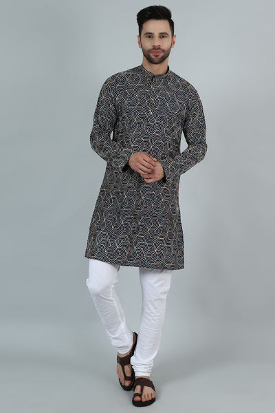 Digital Print Cotton Silk Multicolored Kurta Payjama