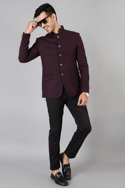 Wool Purple Bandhgala