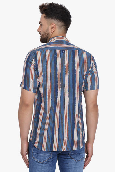 Jaipur 100% Cotton Blue Striped Shirt