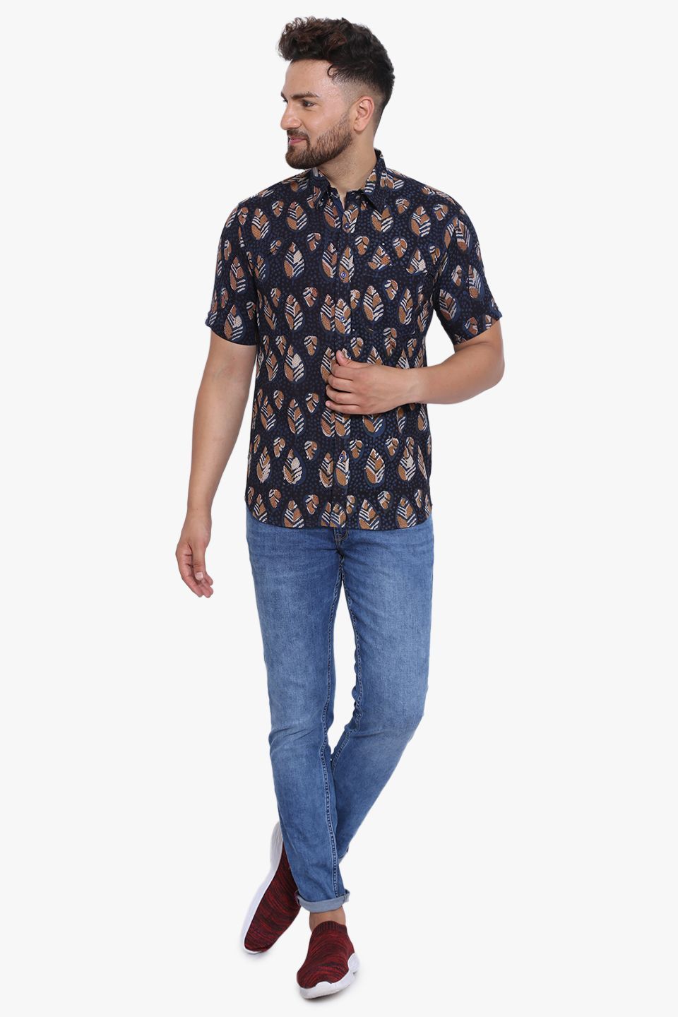 Jaipur 100% Cotton Black Floral Shirt