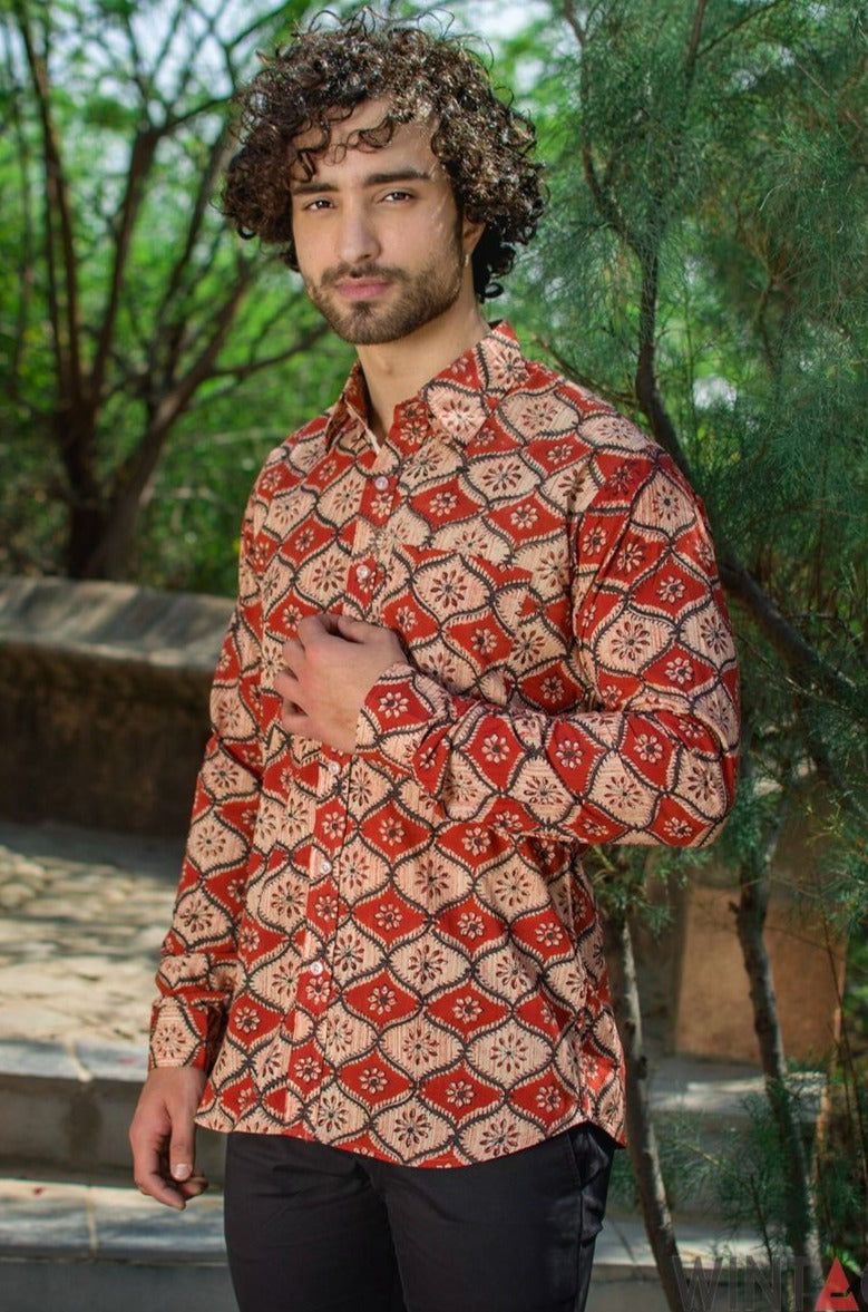 Jaipur 100% Cotton Red Floral Shirt