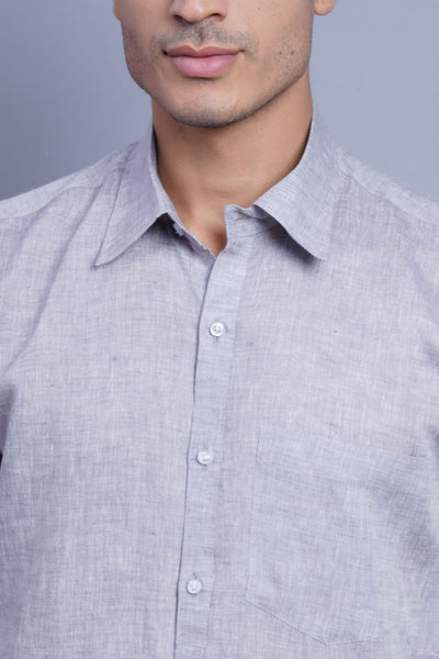 Wintage Men's Linen Casual Shirt: Light Grey