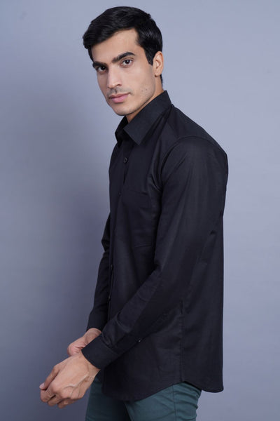 Wintage Men's Linen Casual Shirt: Black