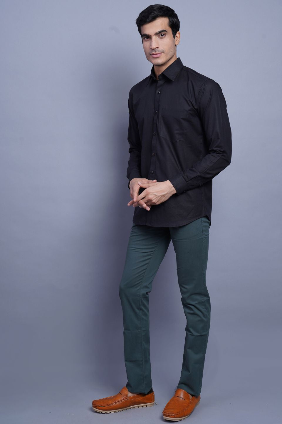 Linen Cotton Black Shirt