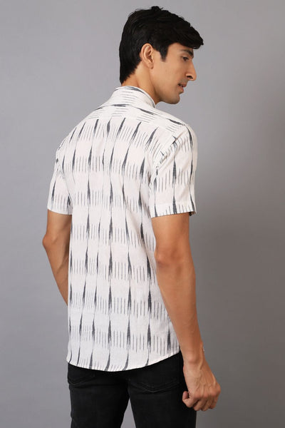 Ikat Cotton White Shirt
