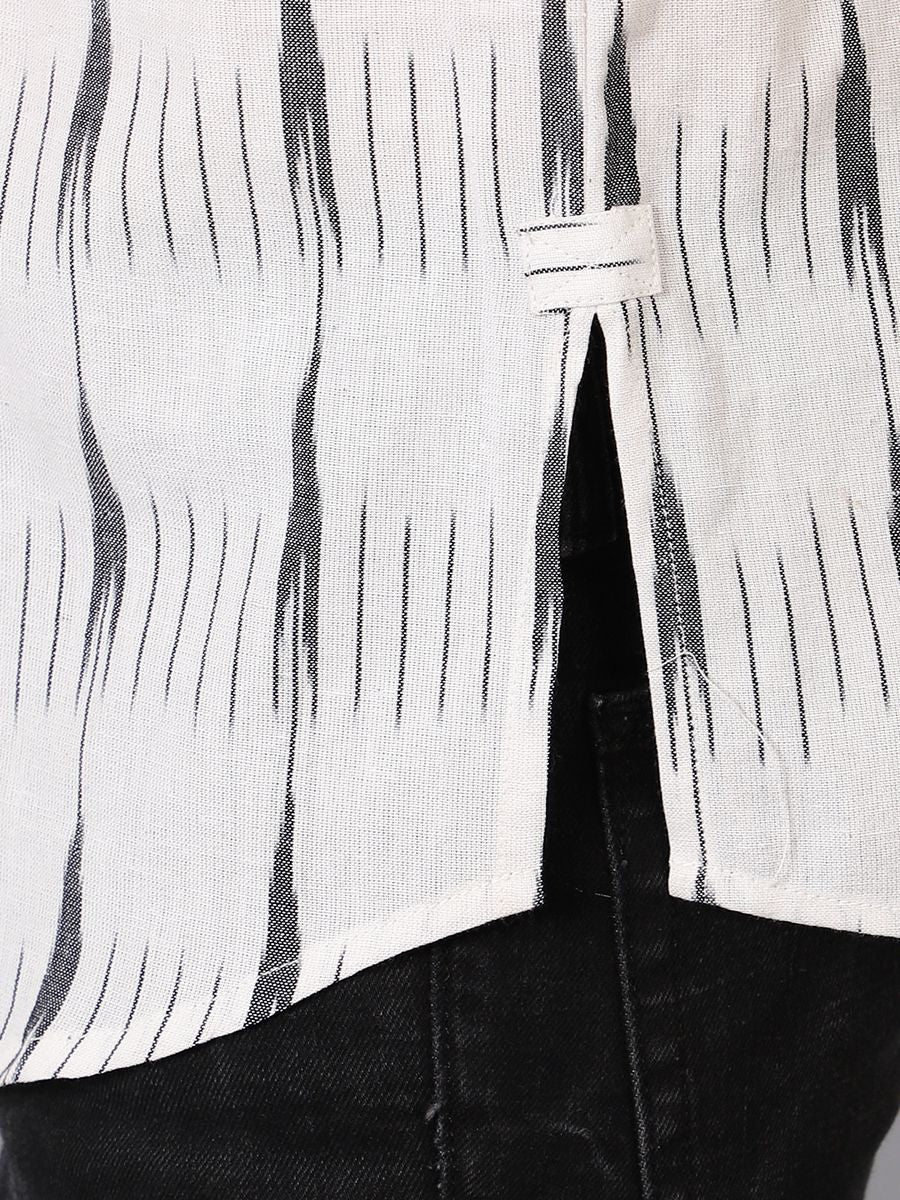 Ikat Cotton White Shirt