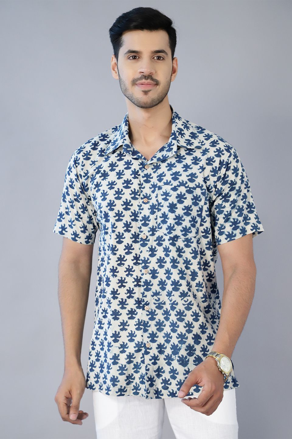 Jaipur 100 cotton blue design shirt