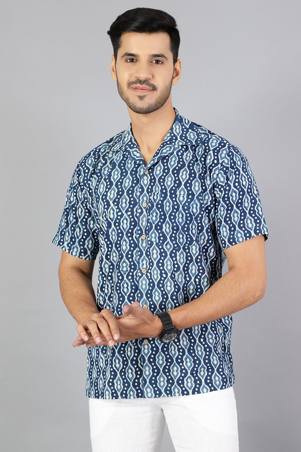 Jaipur 100% Cotton Indigo  Shirt