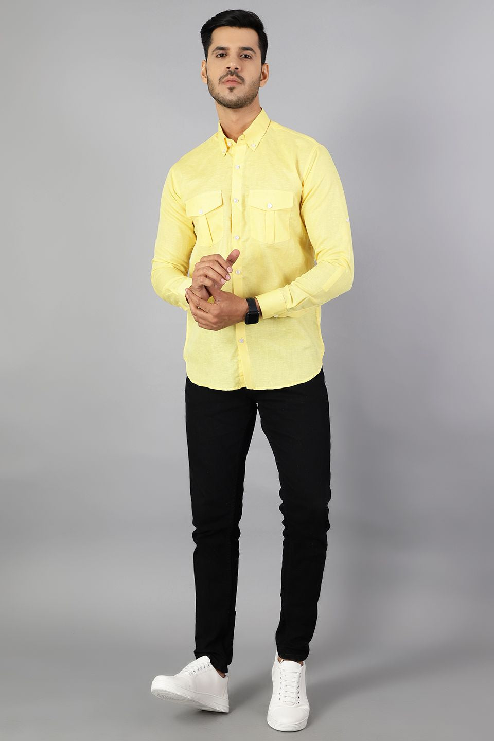 100% Premium Cotton Yellow Shirt