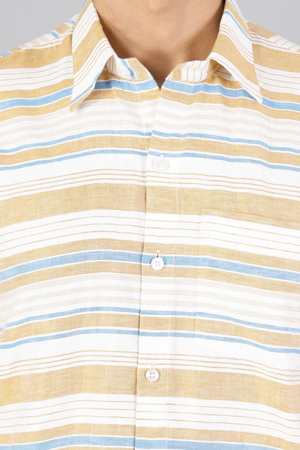 Linen Cotton White Stripe Shirt