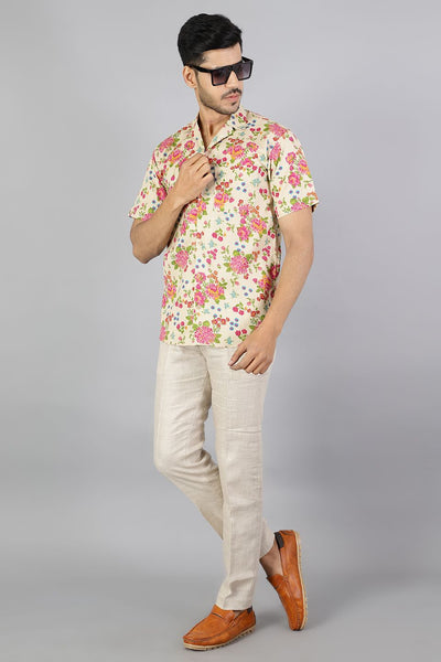 100% Premium Cotton Multicolored Floral Shirt