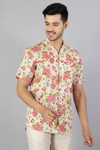 100% Premium Cotton Multicolored Floral Shirt