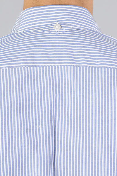 100% Premium Cotton Blue Stripe Shirt
