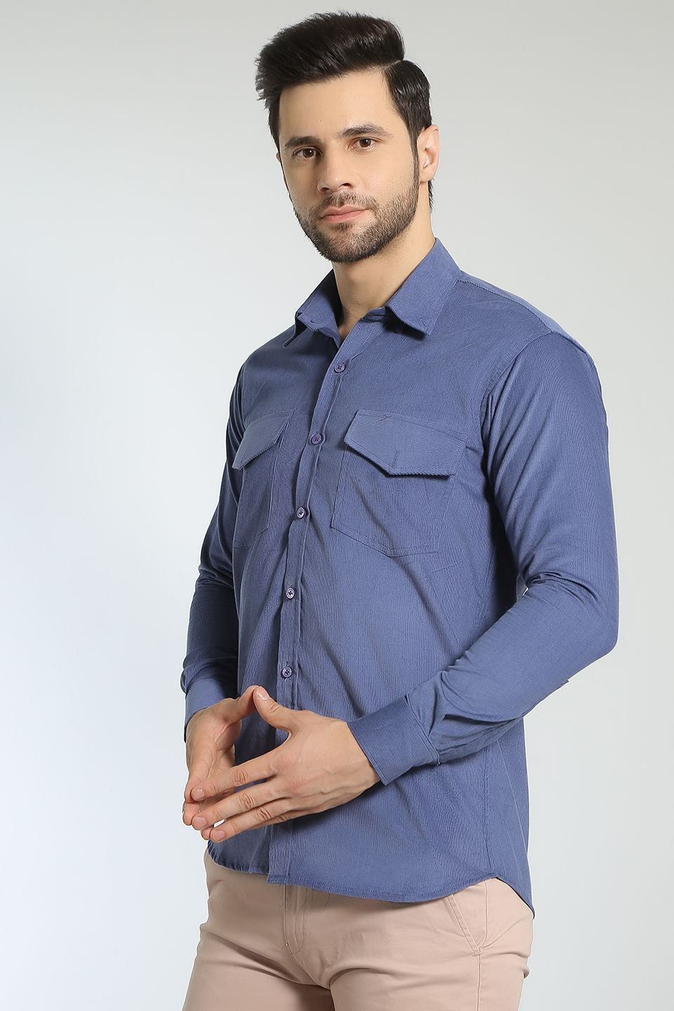 Corduroy Cotton Blue Shirt