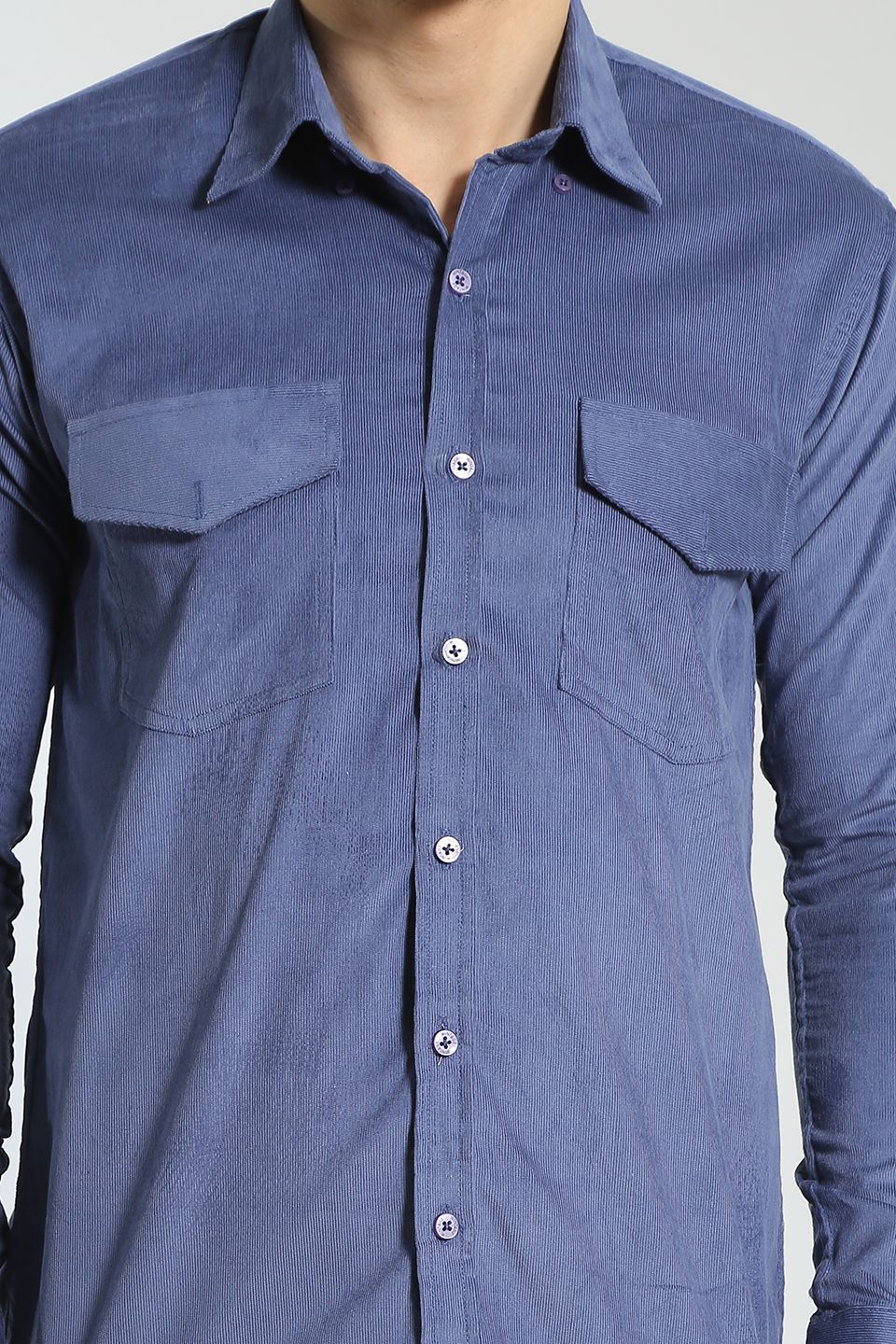 Corduroy Cotton Blue Shirt