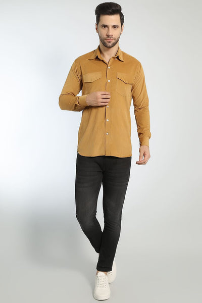 Corduroy Cotton Yellow Shirt