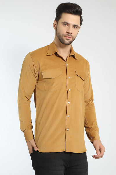 Corduroy Cotton Yellow Shirt