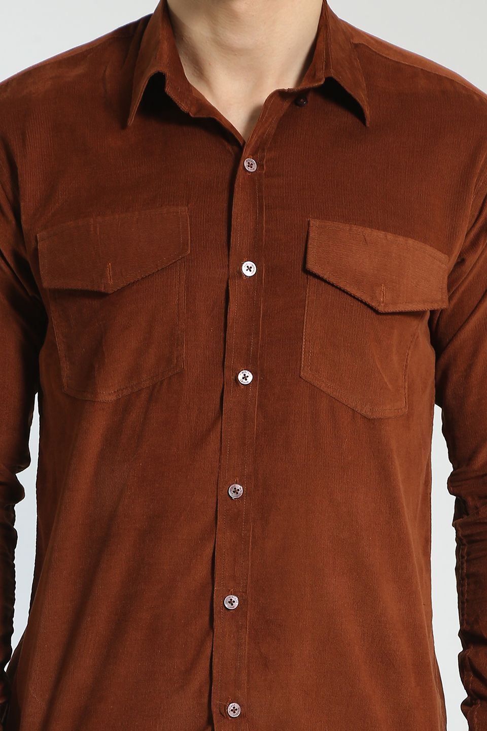 Corduroy Cotton Brown Shirt