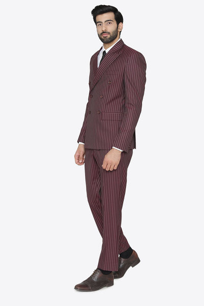 Polyester Cotton Red Suit