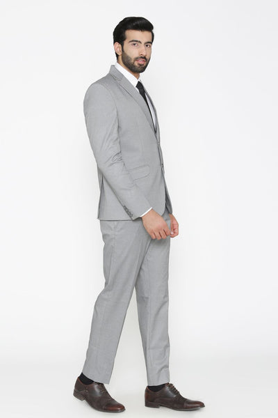 Poly Cotton Lycra Grey Suit