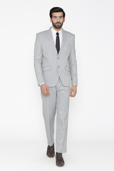Poly Cotton Lycra  Grey Suit