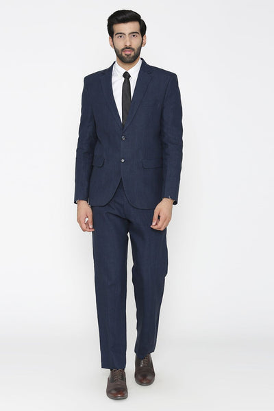 100% Pure Linen by Linen Club Blue Suit