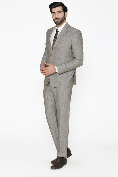100% Pure Linen by Linen Club Silver Suit