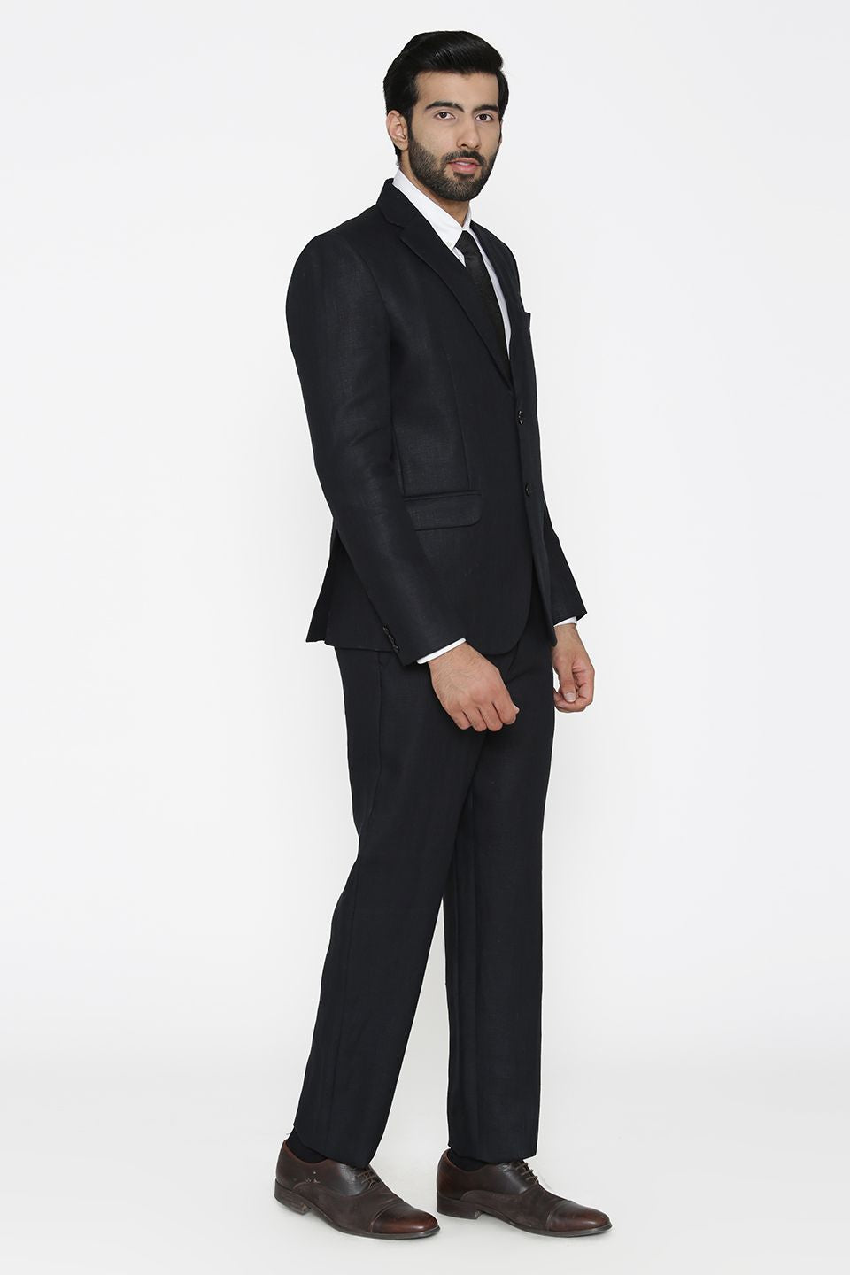 100% Linen Black Suit