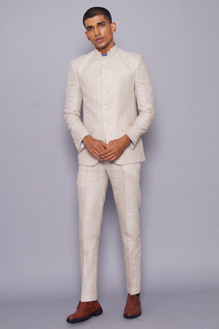 Buy Wintage Men's Pure Linen Cream Suit online
