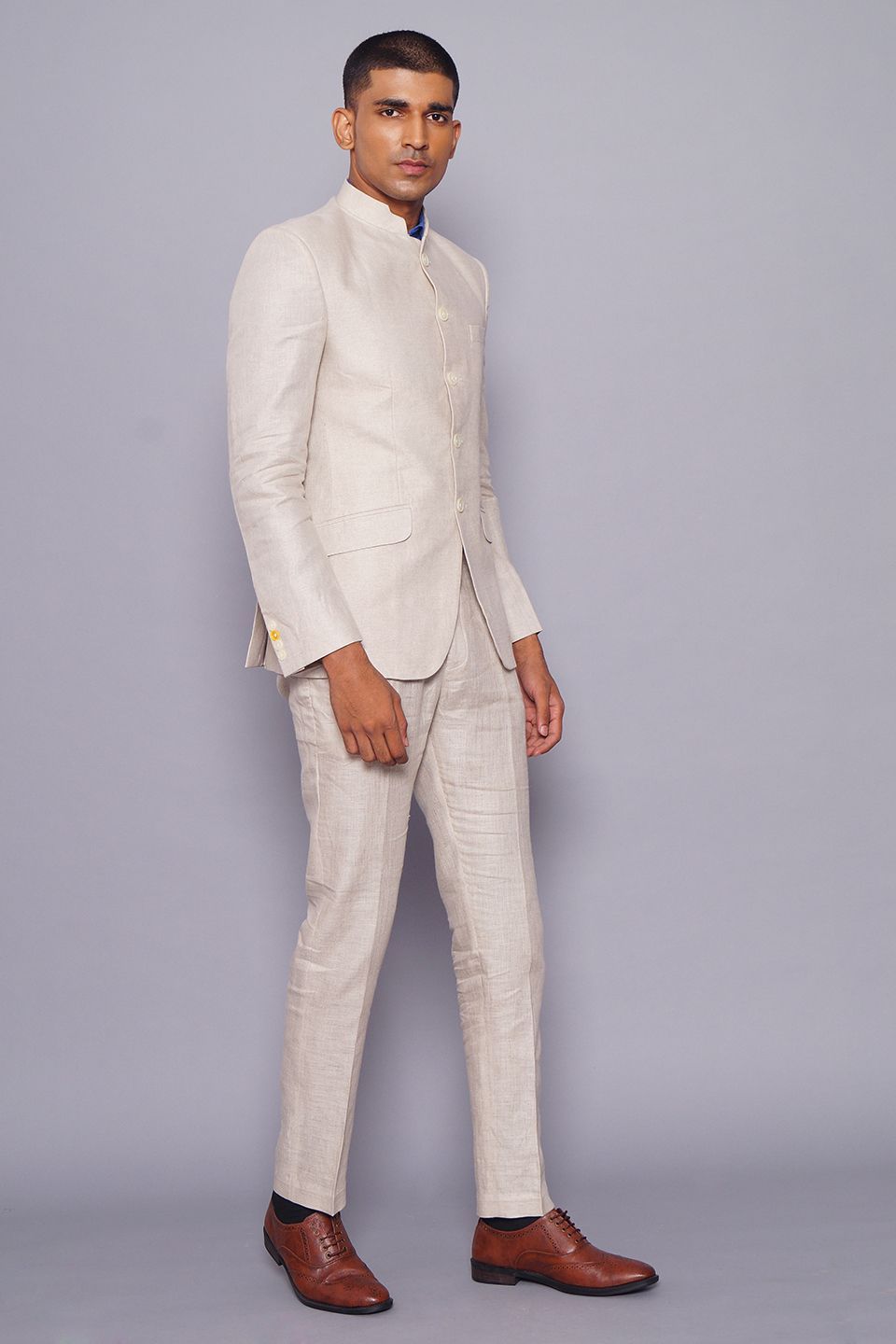 Pure Linen Cream Suit