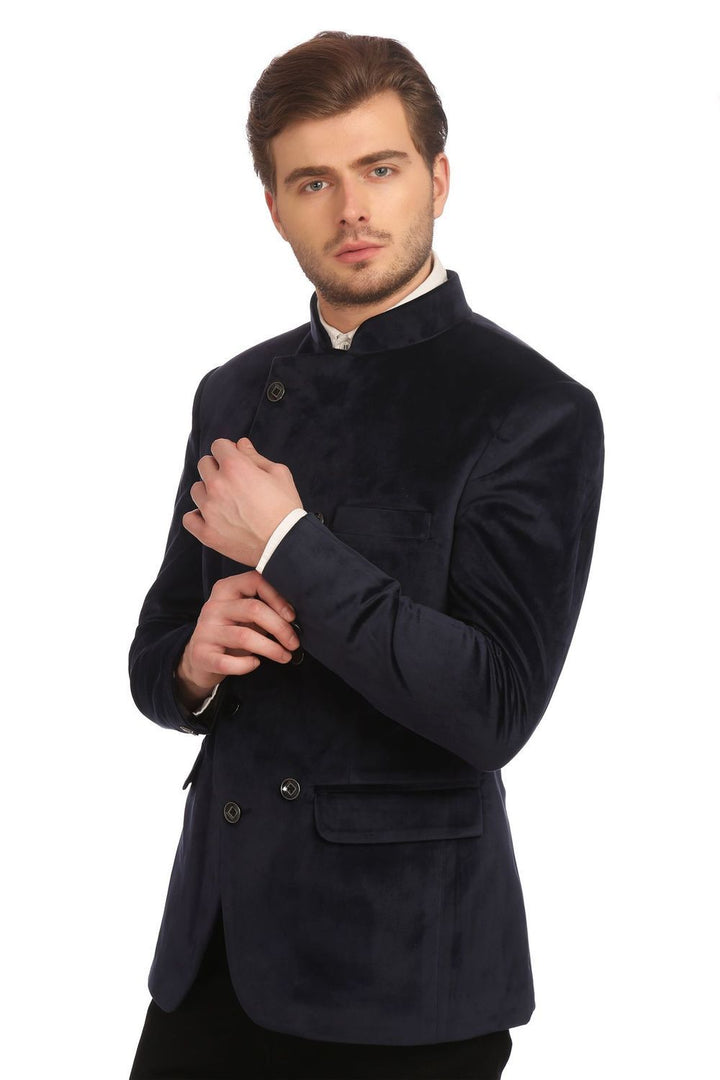 Wintage men's velvet grandad collar blazer hotsell